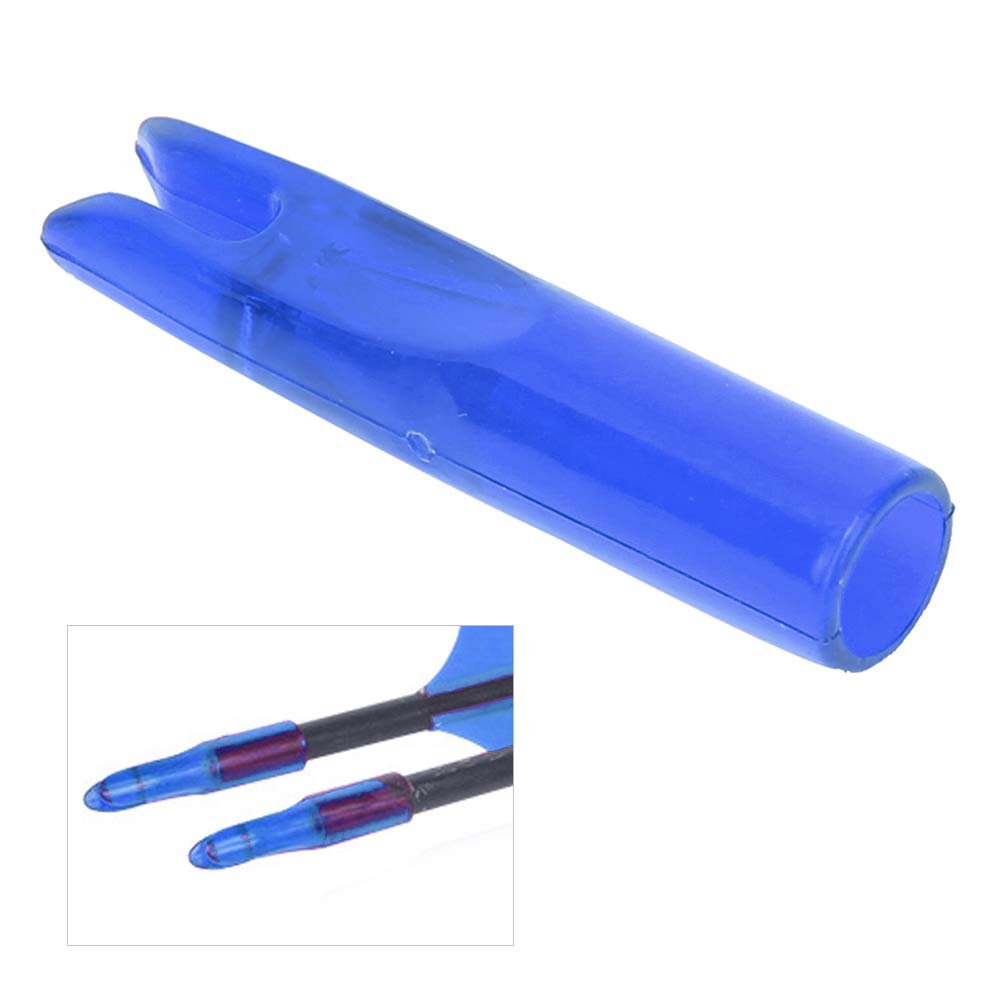 Cocche a Freccia 1/4 Pollici Mings Slip On Nocks Fors 6Mm Colla su Plastica 50Pcs Portable Plastic Bow Nock Insert Tailry Accessory for 6Mm Shaftment (Blu)