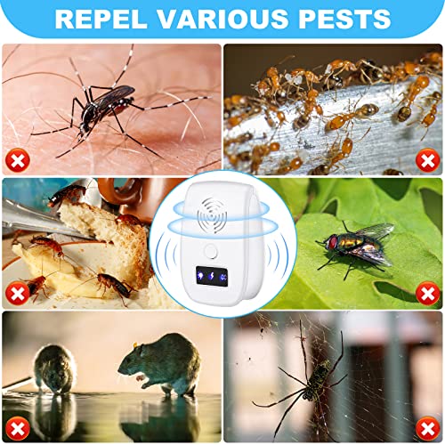 12 Pcs Ultrasonic Pest Repeller Electronic Pest Repellent Plug In Indoor Pest Repellent Ultrasonic Plug In Indoor Ultrasonic Insect And Pest Repellers For Spider Insect Roach Mouse Mosquito Control #TOP3