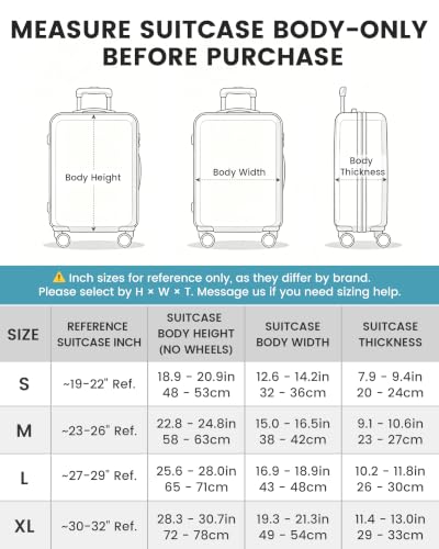 Image of Travelkin Luggage Covers For Suitcase Tsa Approved Suitcase Cover Protector, Air Line Blue Set, M