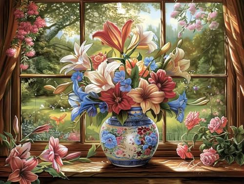 Diamond Painting Vase maison 5D DIY grand format 100x130cm kit complet broderie diamants C-220