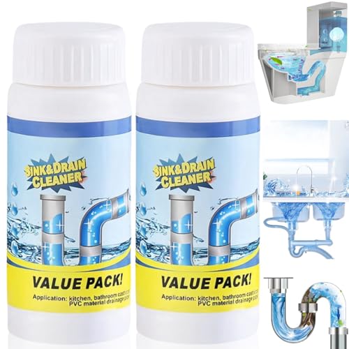 2PCS Powerful Sink Foaming Sink and Drain Cleaner Wild Si/nk and Dra/in Cleaner Drain Clog Remover Powerful Pipe Dredging Agent Pipe Dredge Deodorant Dr/ain Unblocker Liquid Heavy Duty for Bathroom