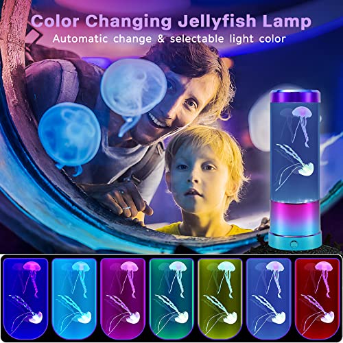 Sencu Jellyfish Lava Lamp, Aquarium Night Light With Color Changing Lamps For Home Office Desktop Decoration Usb Powered Sleep Lights, Gifts For Girls Boys Christmas Birthdays Holidays (Blue-Purple) #TOP1