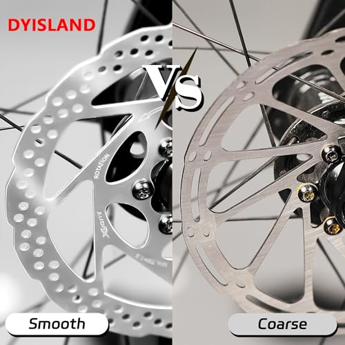 DYISLAND 140mm 160mm 180mm Bike Disc Brake Rotor with 6 Bolts, Bicycle Brakes Rotors, Vacuum Coating Technology, Center Hole Distance 44mm, for MTB Mountain Road Bikes BMX (1pc, 160mm)