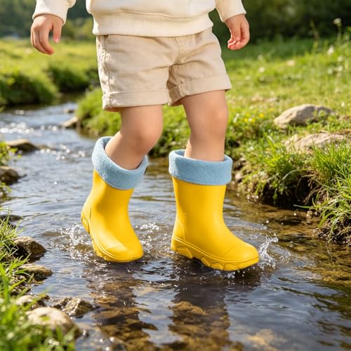 Bottes de pluie fille imperméables légères avec semelle crantée