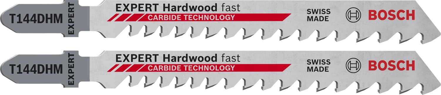 Bosch Professional 10 pcs. Expert Hardwood Fast T144DHM Jigsaw Blade (for Hardwood, WPC Wood Plastic, Length 100 mm, Accessory Jigsaw)