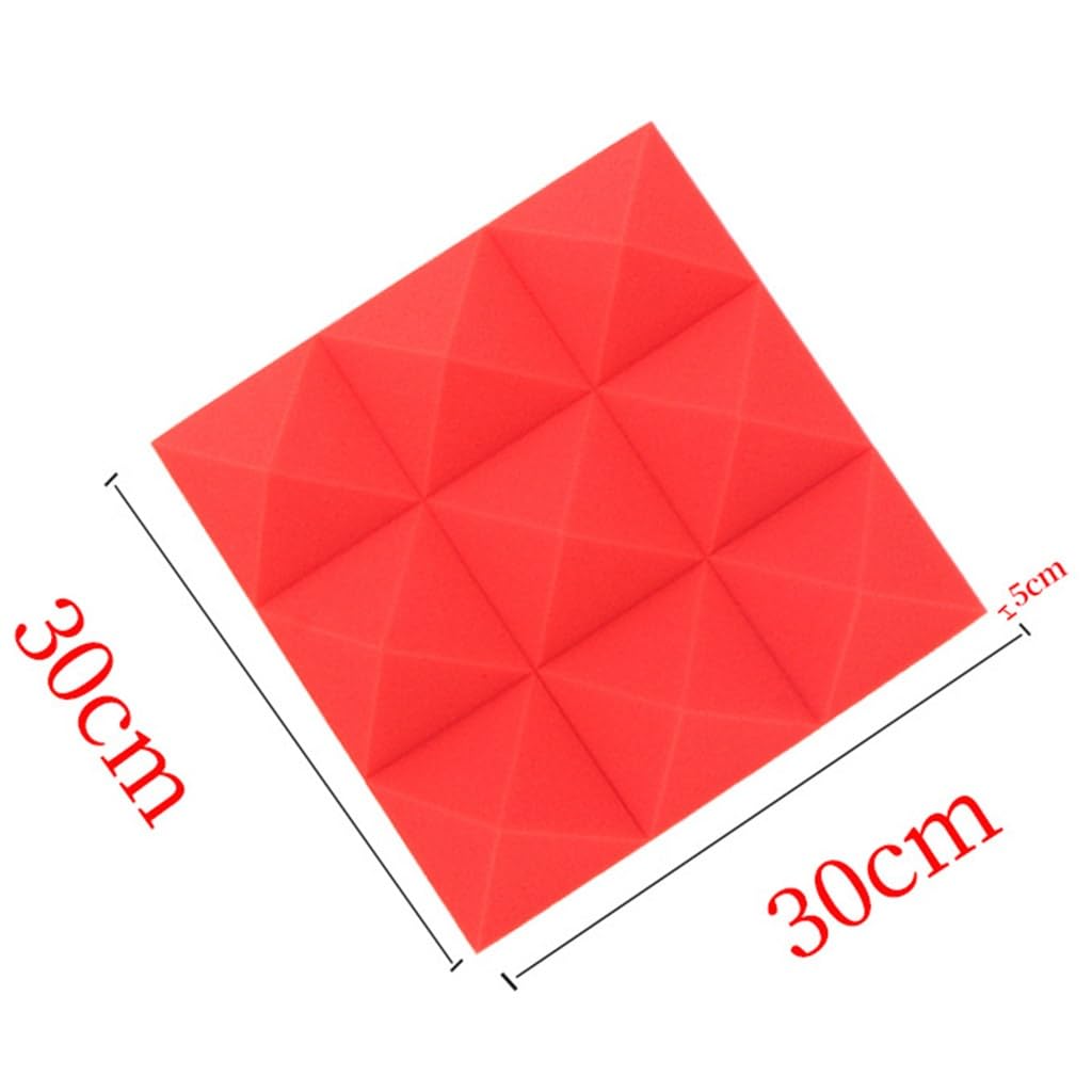 Panele z pianki akustycznej, 5 x 30 x 30 cm, dźwiękoszczelna wyściółka na ścianę, dekoracyjne, dźwiękoszczelne płytki ścienne, obróbka akustyczna, piankowa poduszka, czarne, 12 szt
