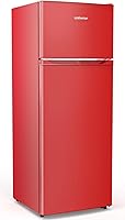 Vista 1 de Upstreman 7.7 Cu Ft Refrigerator with Freezer, Double Door Fridge with Adjustable Thermostat Reversible Door, Large Capacity Refrigerator for