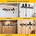 Tebgeag Garage Tool Organizer Wall Mount, 48inch Heavy-Duty Garage Storage System and Garden Tool Organizer with 6 Adjustable Double Hooks for Shovel, Snowboard, Yard Tools and Shed