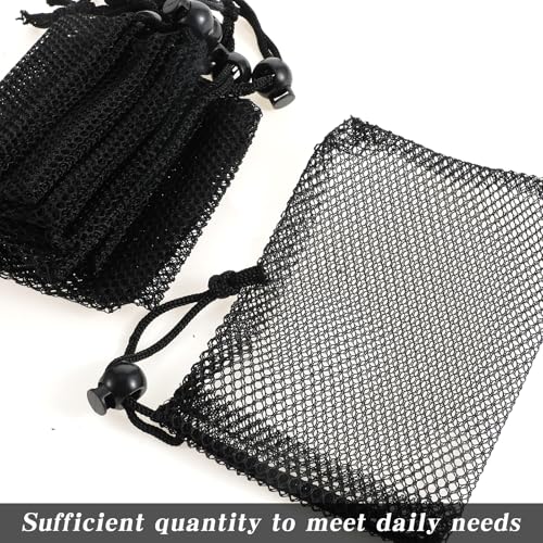 12 Pcs Mesh Bags Nylon Drawstring Bags with Cord Lock Closure Portable Travel Stuff Storage Bag Closure Delicates Laundry Bag Small Gym Bag for Travel Cosmetics Washing Machine Bag2