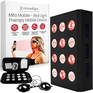 Mito Red Light – Mito Mobile Red Light Panel – Red Light Therapy for Face and Neck – Portable Red Light Therapy Panel – Red Light & Near Infrared Red Light Therapy – At-Home Red Light Therapy for Body