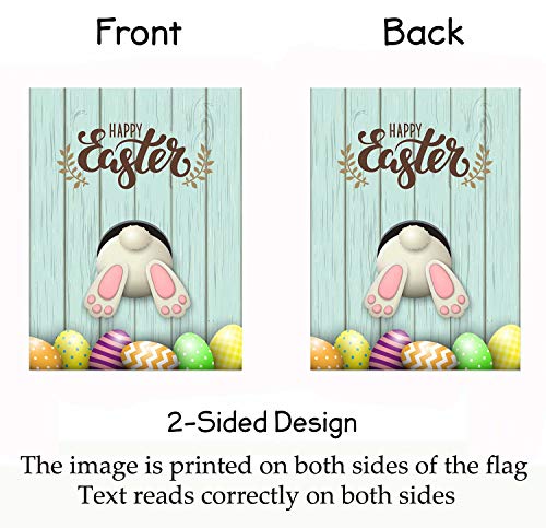 Happy Easter Eggs Bunny Tail House Flag 28 X 40 Double Sided, Easter Day Garden Yard Flags Welcome Spring Outdoor Indoor Banner For Party Home Decorations #TOP1