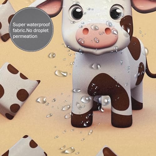 Rideau de douche imperméable et résistant en textile épais motif vache mignonne