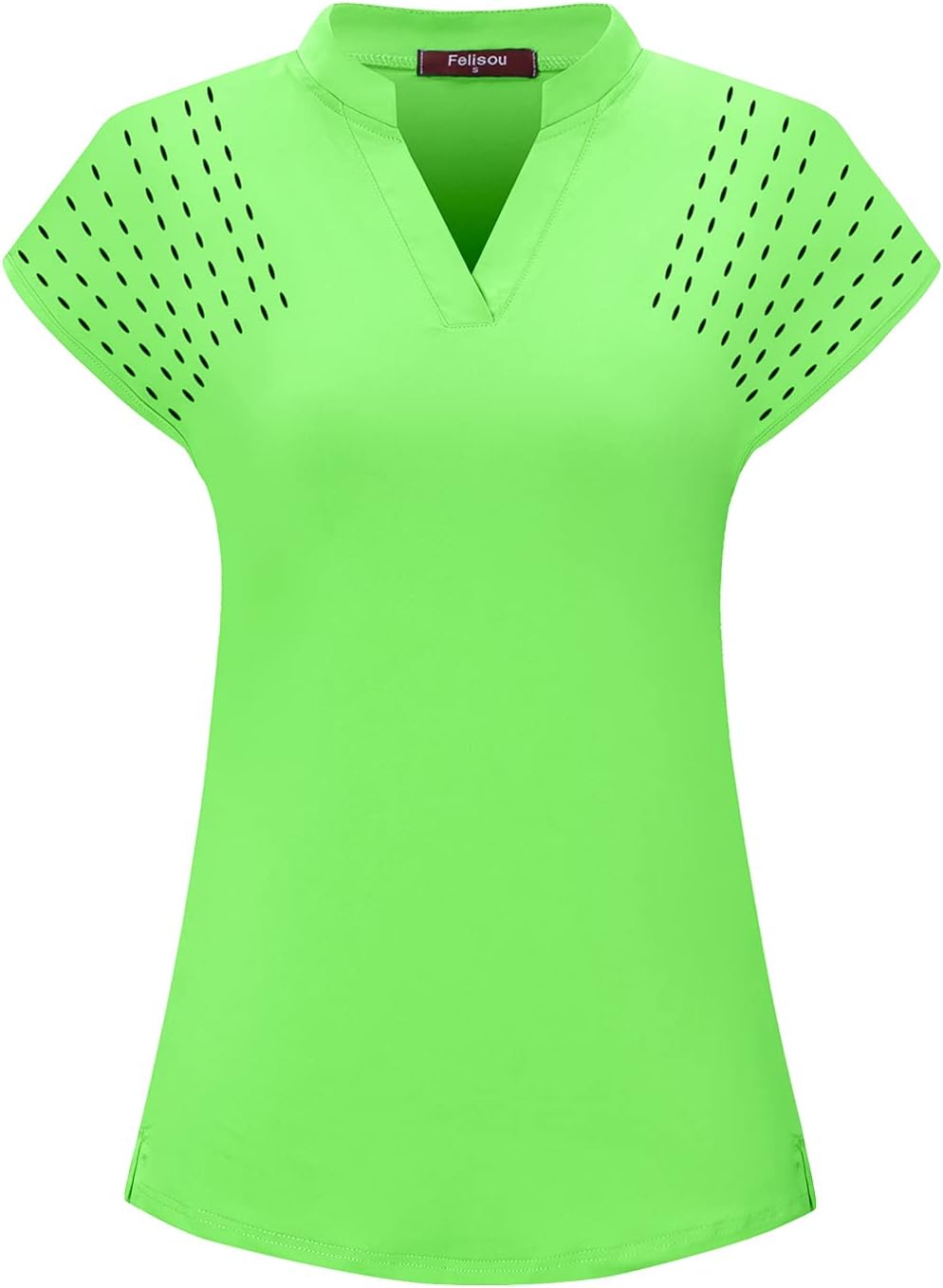Felisou Womens V Neck Golf Polo Shirts Short Sleeve Sport Shirt Workout Tops