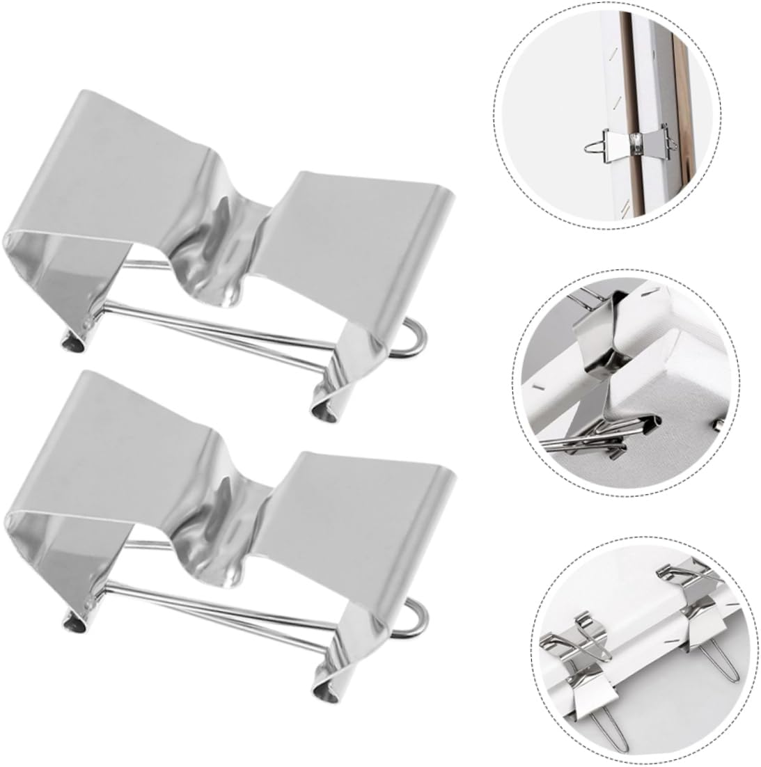 OSALADI 6pcs Artist Essential Stainless Steel Canvas Separating Clips Oil Painting Frame Hardware Gentle Grip Portable Art Tools