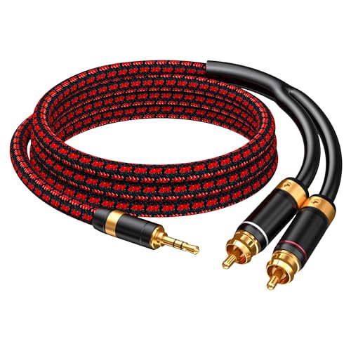 Cable estéreo de 3.5 mm a 2 RCA para escuchar música del móvil en altavoces