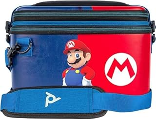 PDP Gaming Oficjalnie Licencjonowany Switch Pull-N-Go Travel Case - Mario - Semi-Hardshell Protection - Protective PU Leather - Holds 14 Games and kontroler - Works z Switch OLED and Lite