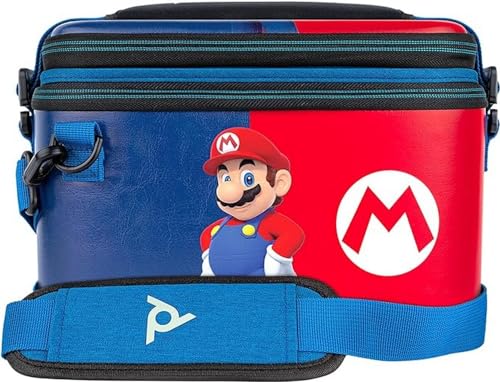 PDP Gaming Offiziell Lizenziert Switch Pull-N-Go Travel Case - Mario - Semi-Hardshell PRotection - PRotective PU Leather - Holds 14 Games and Controller - Works mit Switch OLED and Lite