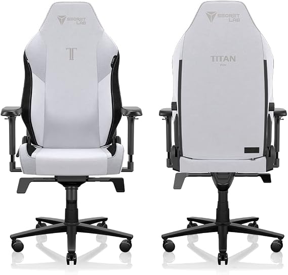 Secretlab Titan Evo Artic White Gaming Chair - Regular, Fabric, White | Ergonomic, Lumbar Support, High Back, Reclining, Magnetic Head Pillow, Standard (285 lbs), 4D Armrests, Height Adjustable