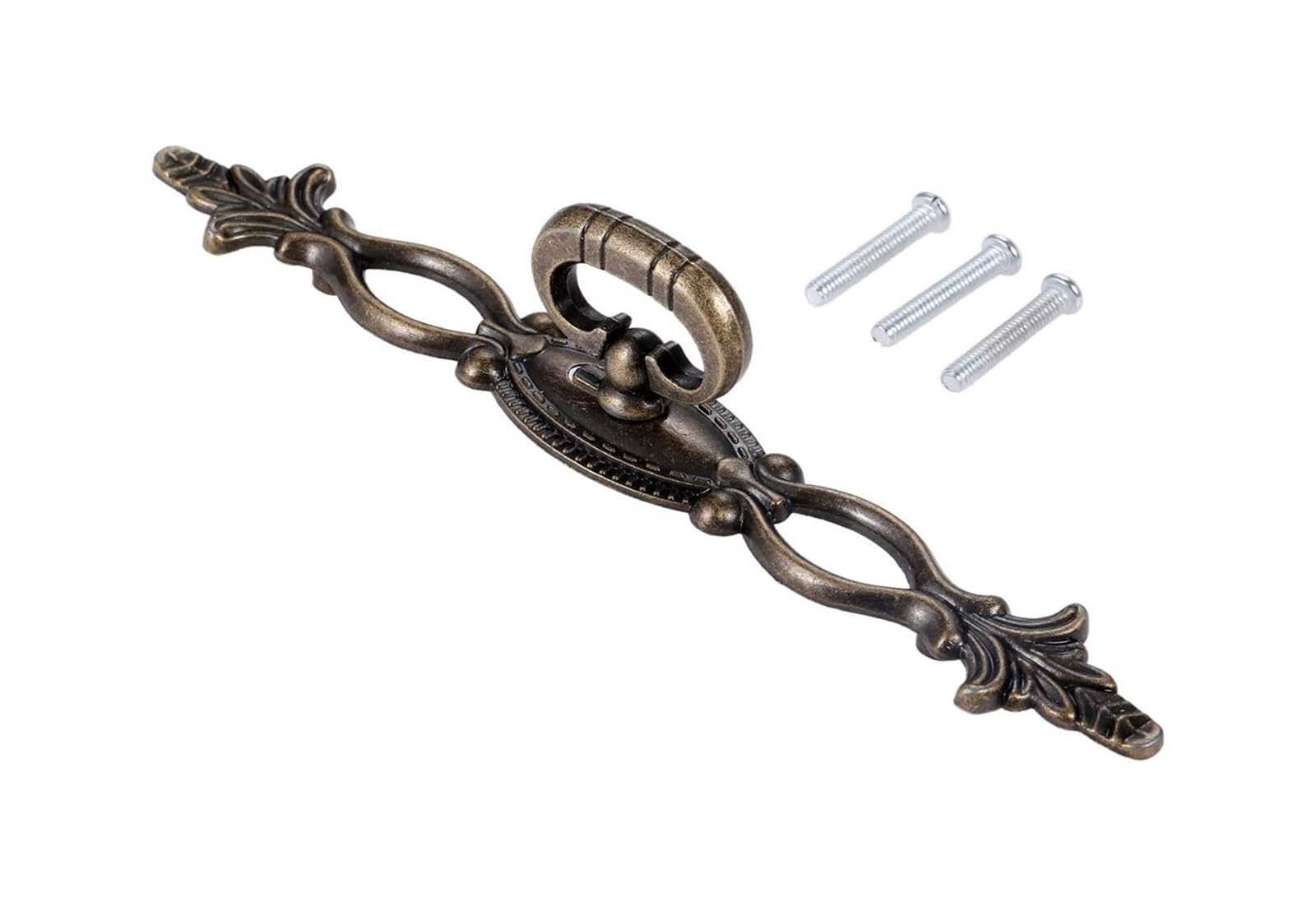 Opeximatun Bronze Kitchen Cupboard Handles, Flower Brass Drawer Pull Handle For Cupboard Wardrobe Wooden Box
