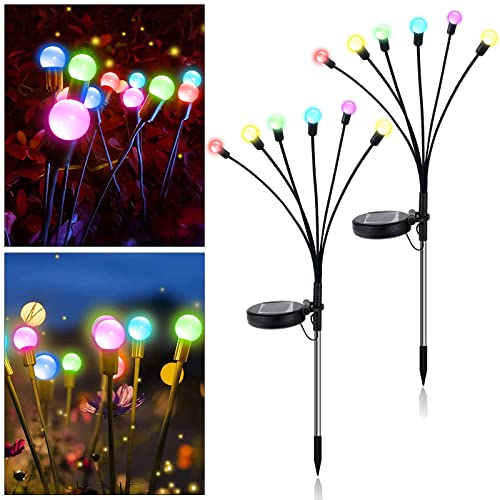 flintronic 4 Piezas Luces Solares de Luciérnaga, LED Luces Solares, LED Luces Solares Exterior Jardin, para Pasarelas, Patios, Paseos, Decoración de Jardín
