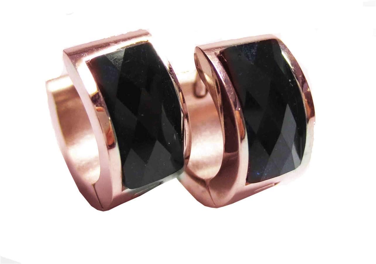 Jewelry Men's and Women's Muticolor Crystal Stainless Steel Studs Hoop Earrings