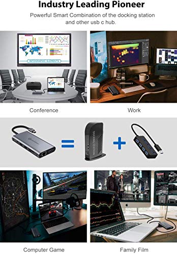 Usb C Hub, Usb C Docking Station, Utechsmart Triple Display 12 In 1 Type C Laptop Adapter(Highest Support 4K@60Hz) For Macbook And Windows(3Hdmi Pd3.0 Sd Tf Card Reader Gigabit Ethernet 4Usb Ports) #TOP6