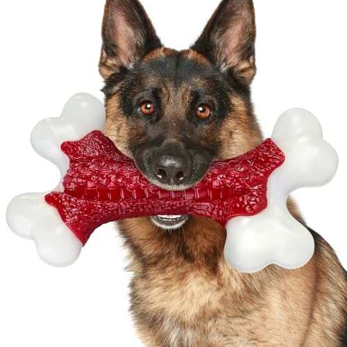 ChienBox Jouet Chien Indestructible: Jouet pour Chien Durables en Nylon Saveur de Bœuf, Jouets pour Chiens de Grande Moyenne, Jouets à Mâcher pour Chiens...