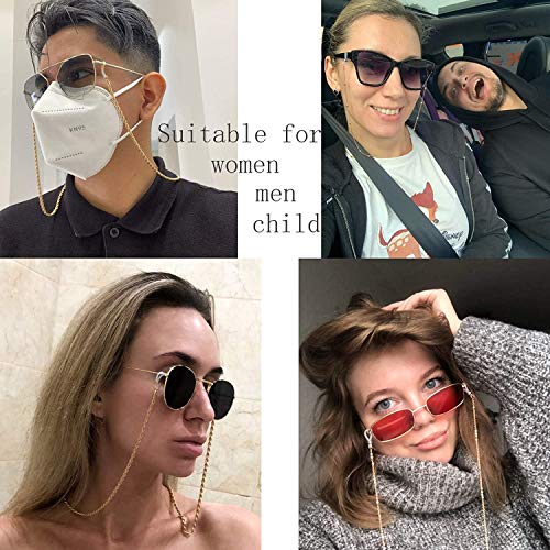 Heidkrueger 10 Pieces Eyeglass Chains String Holders For Women Men Gold Link Necklace Around Neck Glasses Mask Chain Lanyard Eyewear Retainer Accessory Chain #TOP4