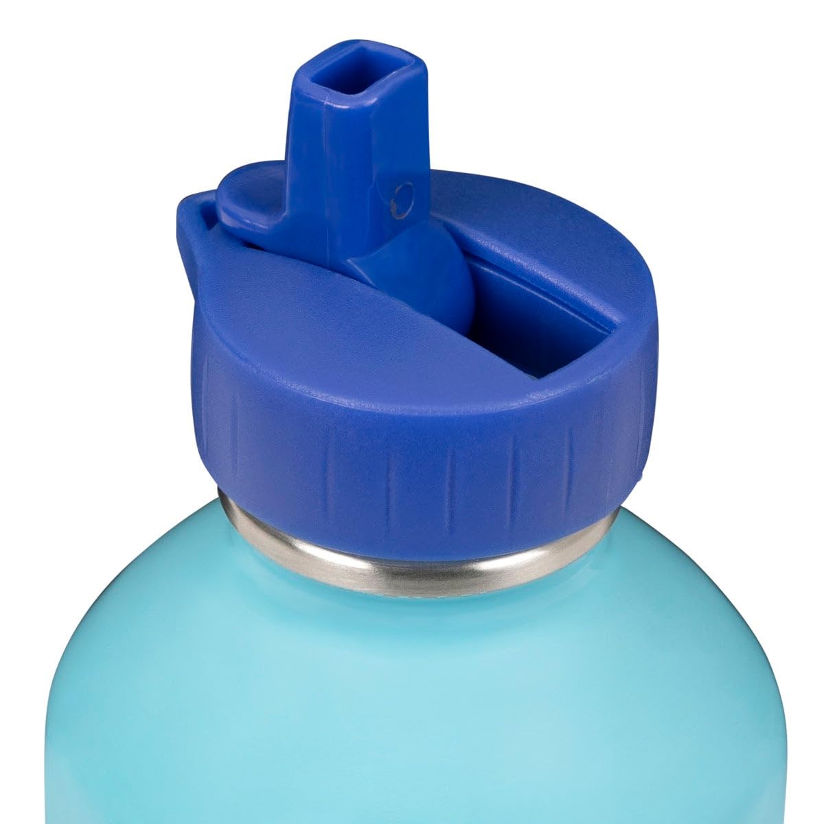 DRAEGER PARIS 1886 - Gourde Enfant Acier Inoxydable 300ml - Facile à Nettoyer - Bleu avec Message Glou Glou Glou - Écologique, Durable et Réutilisable - École & Sports - Taille Compacte 17x6,5 cm