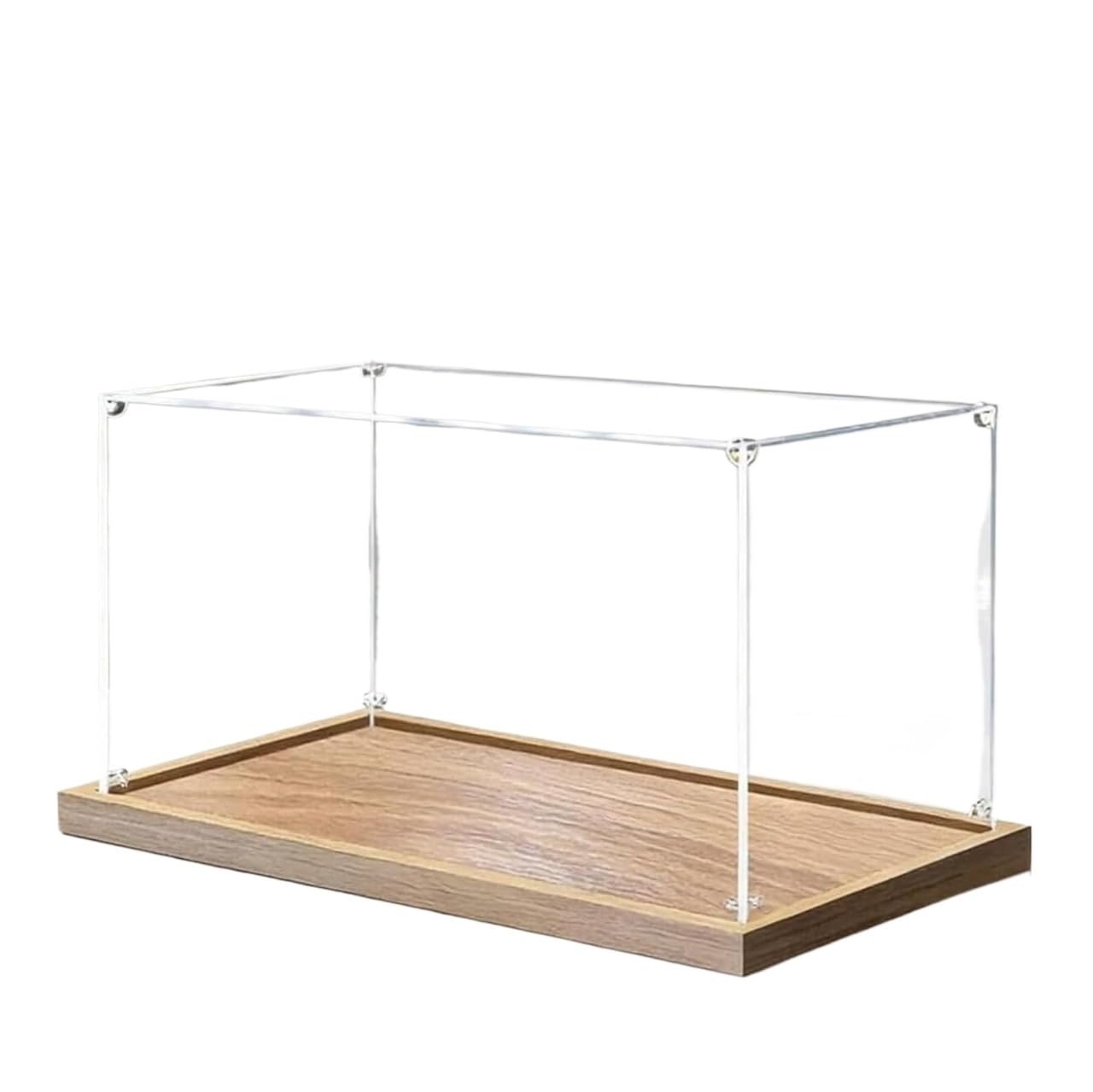 Clear Acrylic Organizer Box, Clear Acrylic Display Case Organizer Box 20mm Wood Base For Collectibles Multiple Sizes(40x40x40cm(16x16x16in))