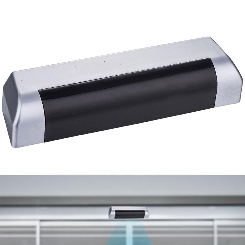 Whychstore Sensore automatico per porta, rilevatore di movimento a microonde con sonda da 24,125 GHz per supermercati, centri commerciali, hotel, AC/DC 12-24 V, ABS, ignifugo, grigio