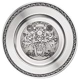 Röders Zinn Teller Geburt Engel + Wiege