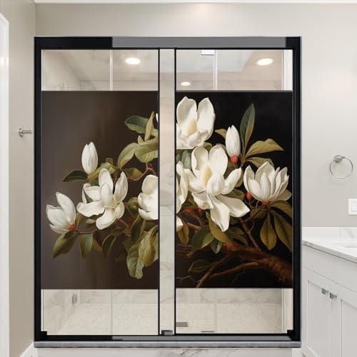 Klassische weiße Orchideen Sichtschutz-Fensterfolie, Bauernhaus, Vintage,...