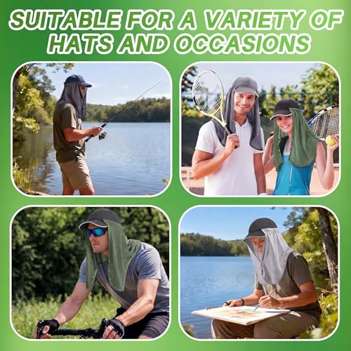 Image of Geyoga 3Pcs UV Sun Protection Neck Drape | Adjustable Neck Shade, Mesh Neck Sun Protection, Breathable Sun Protector, Hat Drape for Fishing, Hiking and Outdoor Work