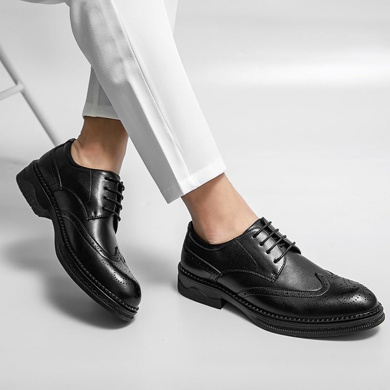 Men's Breathable Oxford Shoes Comfortable Business Lace-Up Softsole Walking Formal Derby Dress Shoes3