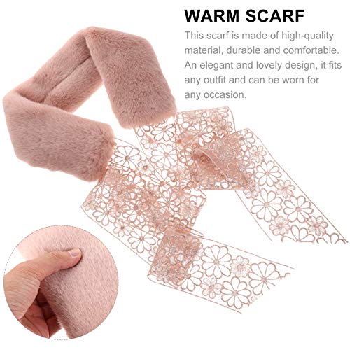 KESYOO Cachecol de Pele Sintética Inverno Quente Macio Aconchegante Pescoço Quente Outono Renda Esco