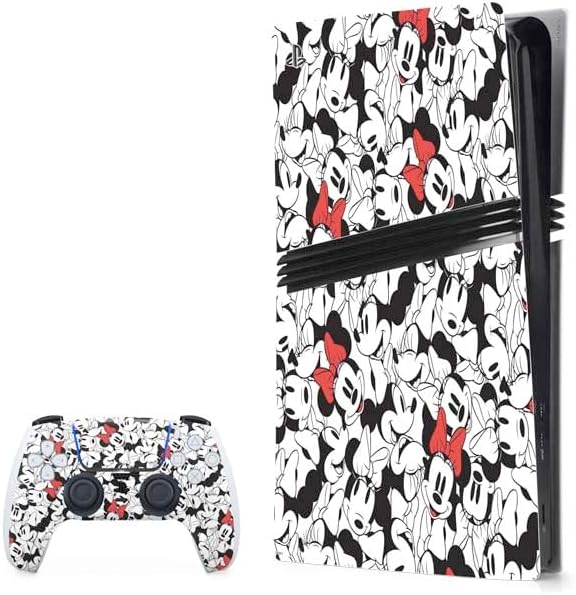 Skinit Decal Gaming Skin Compatible with PS5 Pro Bundle - Officially Licensed Disney Minnie Mouse Daydream Design