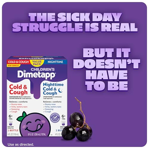 Image of Dimetapp Children's Cold & Cough Value Pack, Antihistamine, Cough Suppressant, Grape Flavor, (2) 4 Oz Bottles - Packaging May Vary. (Pack of 2)