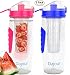 Fruit Infuser Water Bottle 32 Ounce NO BPA Sports Flavor Infusion Bottle - PLUS Recipe Ebook and Cleaning Brush INCLUDED (2 PACK - PINK&BLUE)