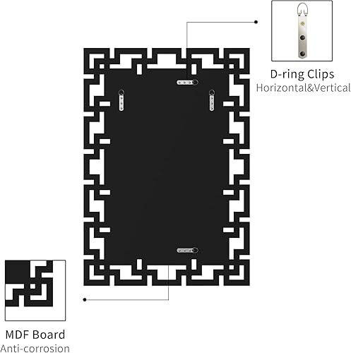 Miniatura 5 de Espejos decorativos de pared para espejo veneciano griego grande para tocador del hogar y hotel espejo plateado 275 pulgadas de ancho x 395 pulgadas