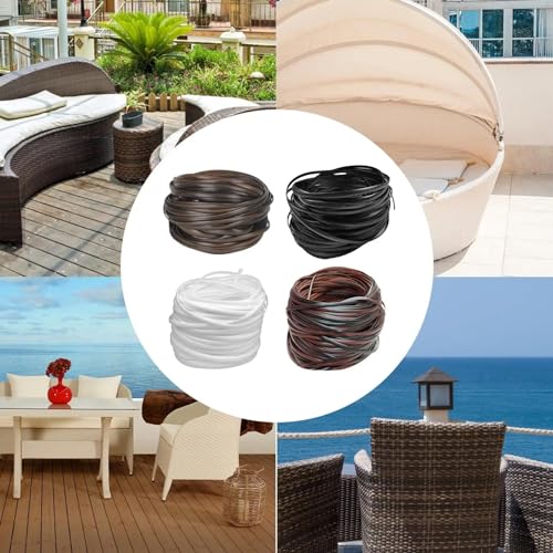 Matériau de tissage en rotin synthétique noir aspect mat durable