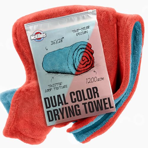 McKillans® Extra Large Dual-Color Car Drying Towel XL - Edgeless & Ultra Soft & Absorbent - 36