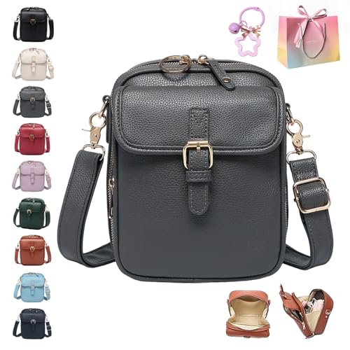 Forcipower Crossbody Leather Bag, Collaboraten1 Crossbody Leather Bag for Women, Large Capacity Mini Crossbodys Bags
