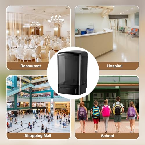 Image of Hushee 1 Pcs Plastic Wall Mounted Soap Dispenser Commercial Manual Soap Containers Wall Dispenser for Kitchen Shower Hotel Liquid Shampoo Gel Chamber (33.8 oz 1000 ml,All Black)