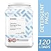 Amazon Brand - Solimo Laundry Detergent Pacs, Free of Perfumes and Clear of Dyes, Free & Clear, Hypoallergenic, 120 Count(Pack of 1)