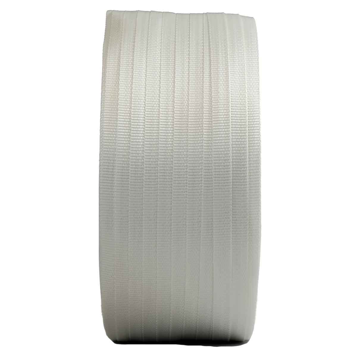 Reggia Tessile Intrecciata rinforzata 19 mm x 500 m - Qualità PRO TECPLAST FT - Alta resistenza 750 kg - Reggia con fili intrecciati
