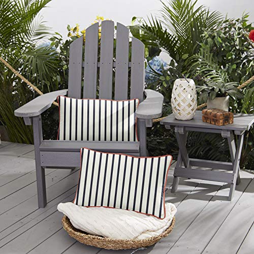 Sorra Home x Sunbrella - Indoor/Outdoor Lumbar Pillow Set, Blue/White by Sorra Home - Image 2