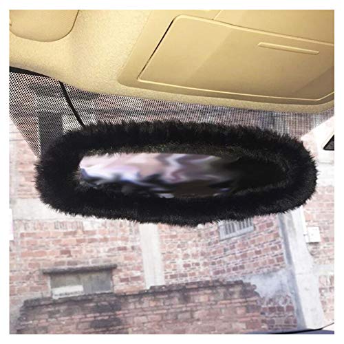 Siyibb Wool Car Rear View Mirror Cover - Black
