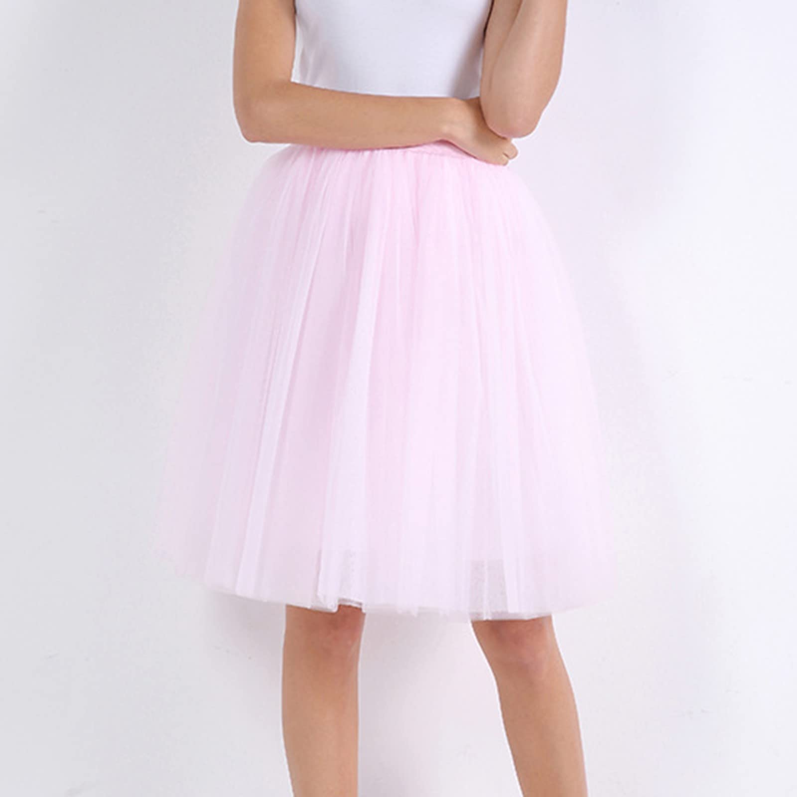 Damskie spódnice tiulowe do kolan, długa spódniczka tutu, na krótką, fantazyjną spódnicę, karnawał, 2026, brokatowa, (arbuz)