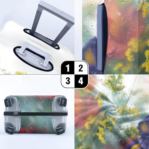 Travel Luggage Cover Suitcase Protector Scratch-Resistant Fit Not Included Suitcase Chrysanthemum Flower L-26-28in4